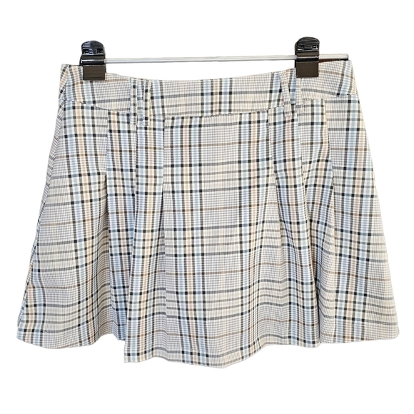 GLASSONS Plaid Pleated Mini Skirt Light Academia Size 14 - Picture 2 of 12